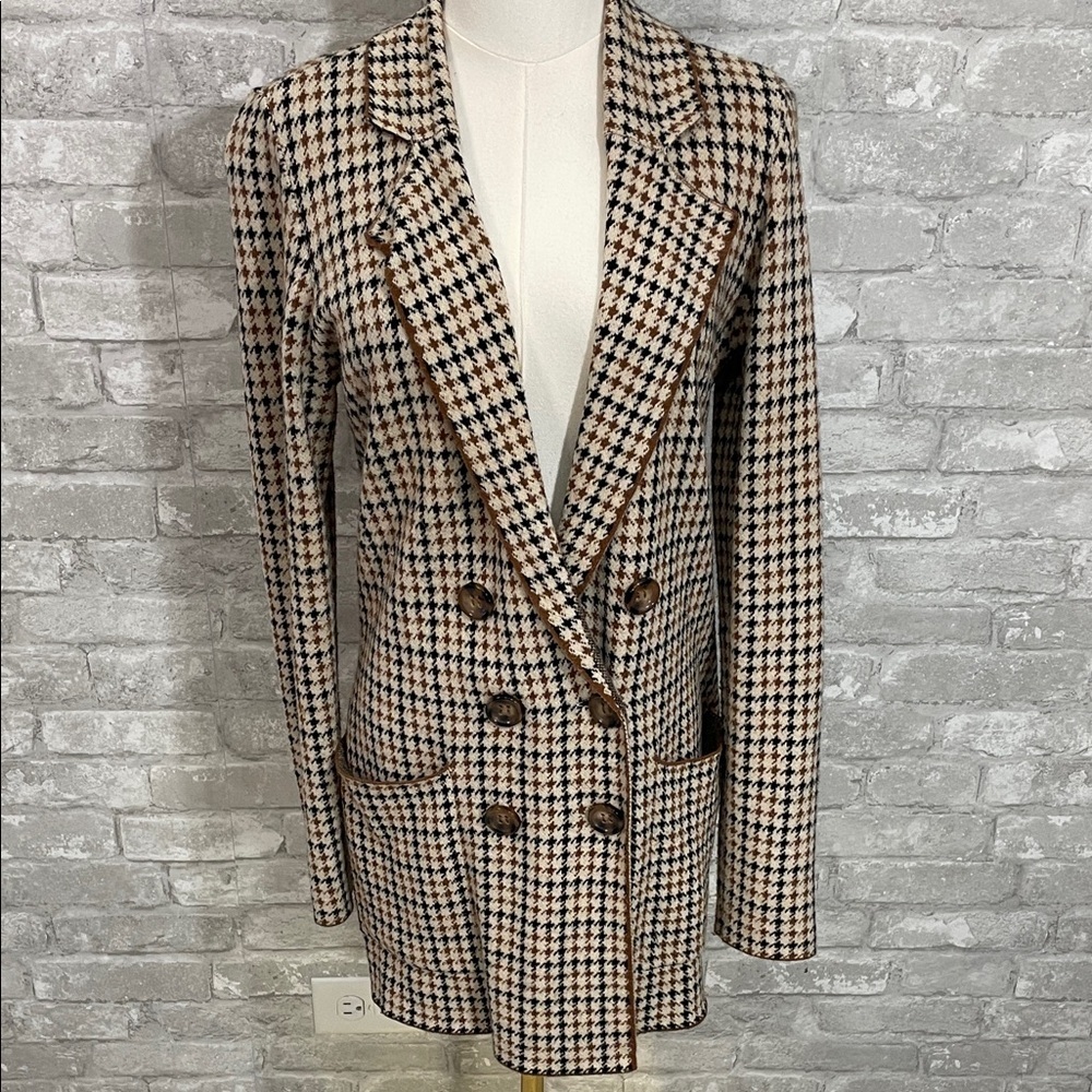 Marled Reunited Clothing houndstooth double-breasted blazer jacket